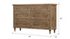 Bridger 64" 6-Drawer Distressed Wood Dresser