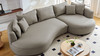 Barronne 128.74" Wide Curved Right-Facing Sectional Sofa in Bonded Leather