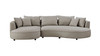Barronne 128.74" Wide Curved Left-Facing Sectional Sofa in Bonded Leather