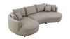 Barronne 128.74" Wide Curved Left-Facing Sectional Sofa in Bonded Leather
