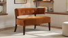 Jared Tufted Bench Settee, Burnt Orange