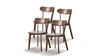 Remi Natural FAS Grade Oak Wooden Dining Chair, Set of 4, Walnut Finish