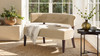 Jared Roll Arm Tufted Bench Settee, Fawn Brown Performance Velvet