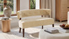 Jared Roll Arm Tufted Bench Settee, Fawn Brown Performance Velvet
