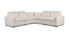 Camden 113" Wall Hugger Performance Power Motion 5-Piece Modular Corner Sectional Sofa, Heathered Cream Off-White Three-Proof C0 Fabric