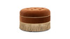 Yolanda 24" Round Upholstered Accent Ottoman, Burnt Orange 1