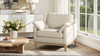 Pasadena 36" Wide Modern Farmhouse Accent Arm Chair, Flax White 2