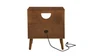 Larkin 22.75" Mid-Century Nightstand with Integrated Outlets & USB Ports, Walnut Finish