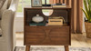 Larkin 22.75" Mid-Century Nightstand with Integrated Outlets & USB Ports, Walnut Finish