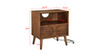 Larkin 22.75" Mid-Century Nightstand with Integrated Outlets & USB Ports, Walnut Finish