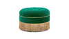 Yolanda 24" Round Upholstered Accent Ottoman, Ultramarine Green