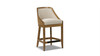 Charleston 27" Cane Performance Fabric Upholstered Oak Counter Stool