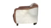 Aero 50" Top Grain Leather Loveseat with Patchwork Aluminum Back and Channel Tufting
