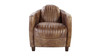 Aero 37" Top Grain Leather Armchair with Patchwork Aluminum Back and Channel Tufting