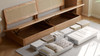 Oakstead 107.87" Low Profile Solid Oak Wood Storage Sofa with Removable Cushions