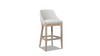 Newport 30.5" Coastal Curved Back Upholstered Barstool, Two-Tone Neutral Gray