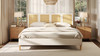 Toscana Upholstered Cane Back Platform Bed, King, Antique White