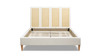Toscana Upholstered Cane Back Platform Bed, Queen, Antique White