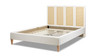 Toscana Upholstered Cane Back Platform Bed, Queen, Antique White
