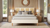 Toscana Upholstered Cane Back Platform Bed, Queen, Antique White