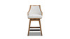 Bahama 26" Cane Rattan High-Back Swivel Counter Stool with Recessed Arms, Two-Tone Neutral Gray