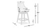 Bahama 26" Cane Rattan High-Back Swivel Counter Stool with Recessed Arms, Two-Tone Neutral Gray