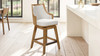 Bahama 26" Cane Rattan High-Back Swivel Counter Stool with Recessed Arms, Two-Tone Neutral Gray