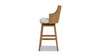 Bahama 30" Cane Rattan High-Back Swivel Bar Stool with Recessed Arms, Two-Tone Neutral Gray