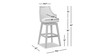 Bahama 30" Cane Rattan High-Back Swivel Bar Stool with Recessed Arms, Taupe Beige