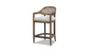 Americana Mid-Century Modern 26" Cane Back Counter Stool, Two-Tone Neutral Gray