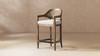 Americana Mid-Century Modern 26" Cane Back Counter Stool, Two-Tone Neutral Gray