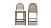 Panama 26.5" Curved Back Cane Rattan Counter Stool, Set of 2, Two-Tone Neutral Gray