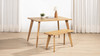Capri 47-78.5" Solid Red Oak Wood 4-6 Seat Extendable Leaf Dining Table, Natural Brown