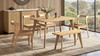 Capri 47-78.5" Solid Red Oak Wood 4-6 Seat Extendable Leaf Dining Table, Natural Brown