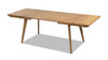 Capri 59-90.5" Solid Red Oak Wood 6-8 Seat Extendable Leaf Dining Table, Natural Brown