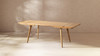 Capri 59-90.5" Solid Red Oak Wood 6-8 Seat Extendable Leaf Dining Table, Natural Brown