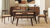 Capri 59-90.5" Solid Red Oak Wood 6-8 Seat Extendable Leaf Dining Table, Dark Brown