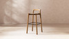 Sven 30" Modern Minimalist Low Back Wood Barstool, Dark Brown