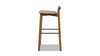 Sven 30" Modern Minimalist Low Back Wood Barstool, Dark Brown