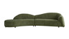 Ardelle 145.67" Curved Right Arm Facing Pleated-Back Sofa, Green