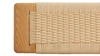 Rivelle 31.5" Hand-Woven Rattan & Solid Oak Bench