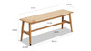 Rivelle 31.5" Hand-Woven Rattan & Solid Oak Bench