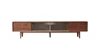 Lunaro 78.74" Solid Red Oak TV Cabinet with Changhong Glass Sliding Doors and Drawers