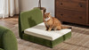 Roman 26" Upholstered Modern Pet Bed, Small to Medium Dog or Cat, Olive Green