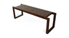 Avelin 55.1" Genuine Leather and Solid Teak Woven Bench in Cognac Tan