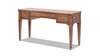 Dauphin 55" 3-Drawer Wood Executive Desk, Brown Rubber Wood & Veneer
