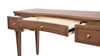 Dauphin 55" 3-Drawer Wood Executive Desk, Brown Rubber Wood & Veneer