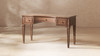 Dauphin 55" 3-Drawer Wood Executive Desk, Brown Rubber Wood & Veneer