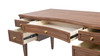Dauphin Gold Accent 5-Drawer Wood Executive Desk, Brown Ash Wood & Veneer
