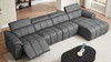 Montero 144.88" Right-Hand-Facing Genuine Leather Power Reclining Sectional Sofa with Adjustable Backrests and USB Charging, Dark Gray